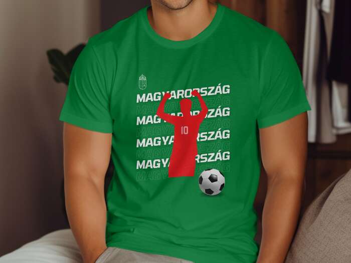 Magyarország többsoros sziluettel zöld - 2