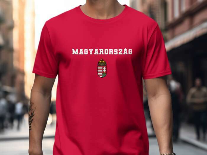 Magyarország színes címerrel piros - 4