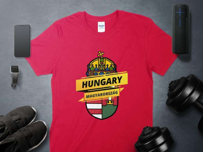 Hungary nagy címer piros - 3