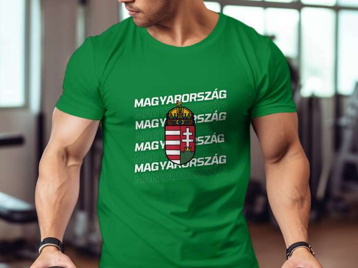 Magyarország többsoros címerrel zöld - 5