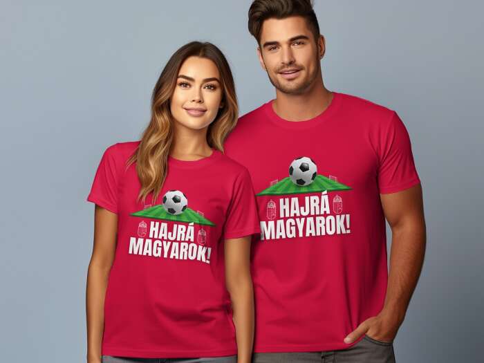 Hajrá magyarok focipályás piros - 2