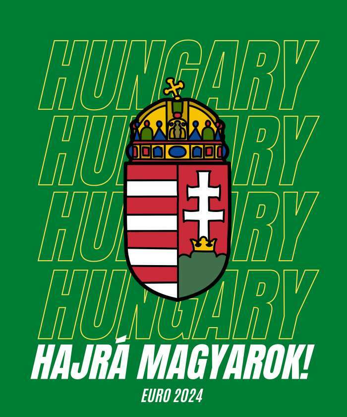 Hungary többsoros címerrel zöld