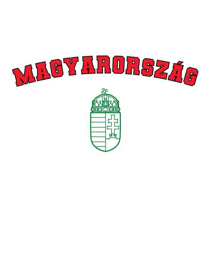 Magyarország ívelt zöld címerrel fehér - 1