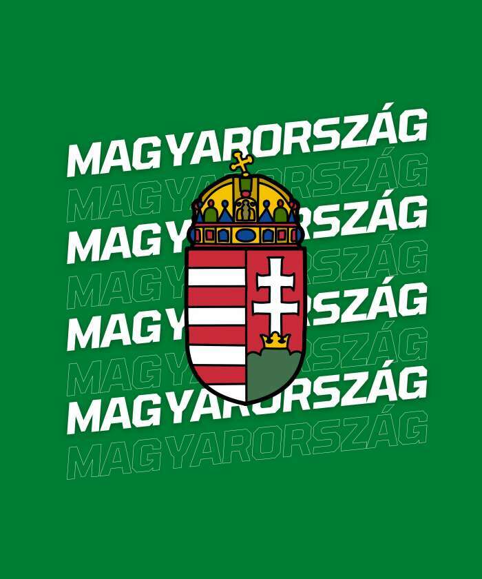 Magyarország többsoros címerrel zöld - 1