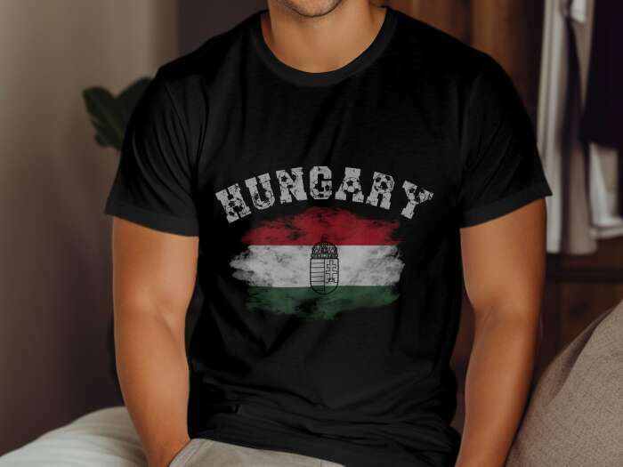 Hungary szaggatott zászló fekete - 4