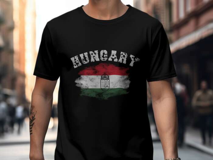 Hungary szaggatott zászló fekete - 6