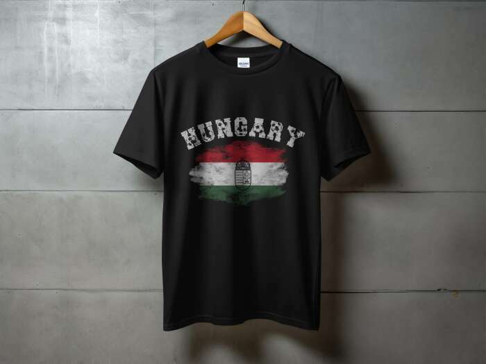 Hungary szaggatott zászló fekete - 7