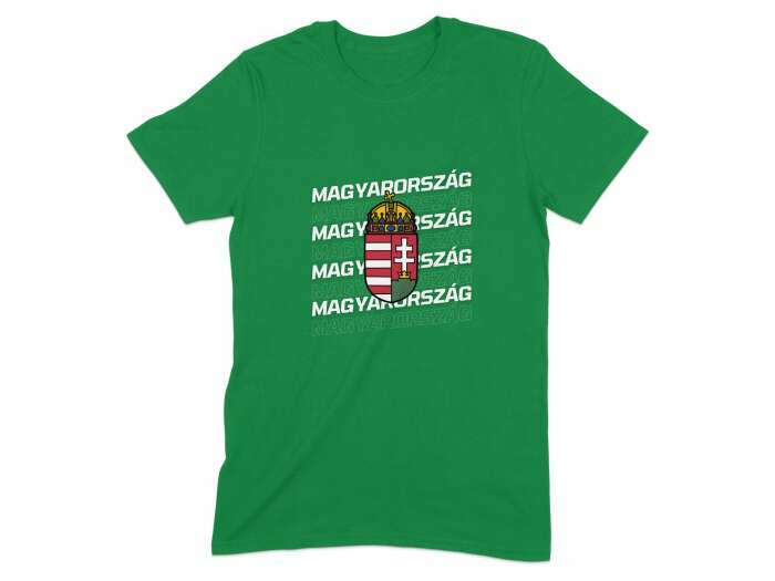Magyarország többsoros címerrel zöld - 9