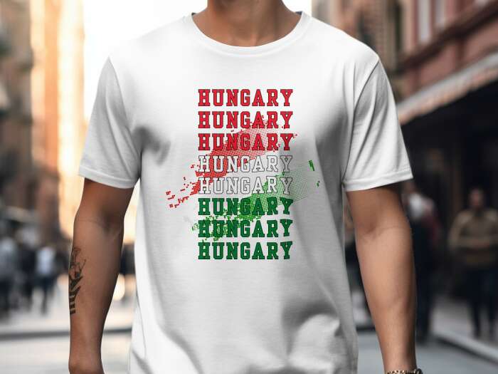 Hungary többsoros zászlóval 1 fehér - 3