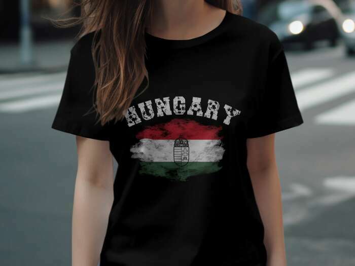 Hungary szaggatott zászló fekete - 3