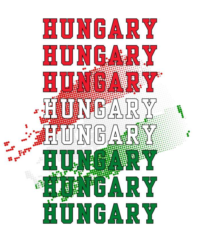 Hungary többsoros zászlóval 1 fehér - 1
