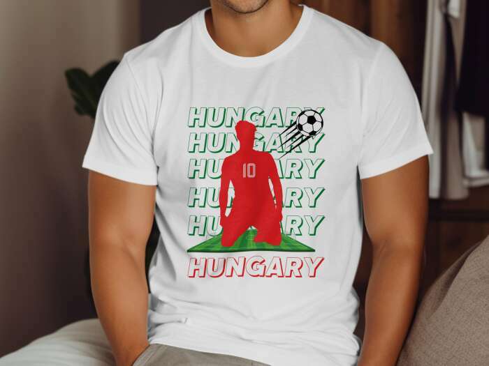 Hungary többsoros sziluettel fehér - 2