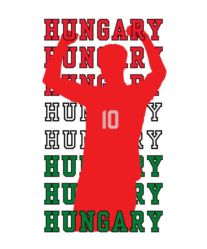 Hungary többsoros sziluettel 3 fehér - 1