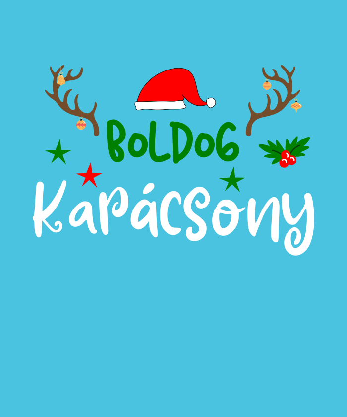 069 Boldog Karácsony Agancs Kék - 1