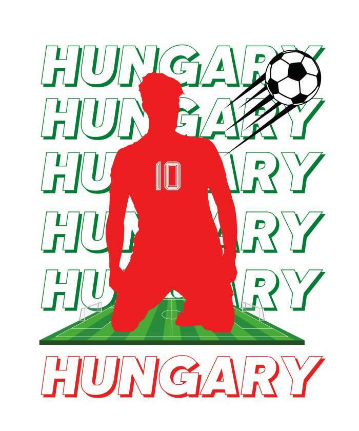 Hungary többsoros sziluettel fehér - 1